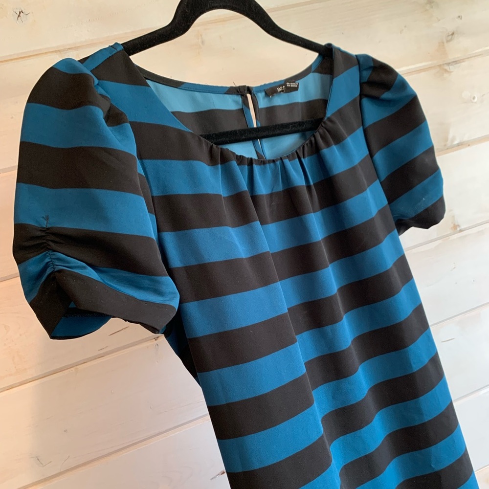 Jacob | Black & Blue Striped Dress - Picture 3 of 7